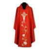 Casulla de sacerdote roja bordada
