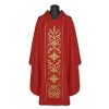 Casulla de sacerdote roja bordada