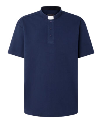 Polo Sacerdote Manga Corta Azul marino