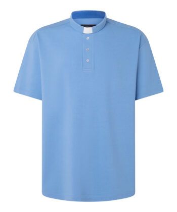 Polo Sacerdote Manga Corta Azul claro