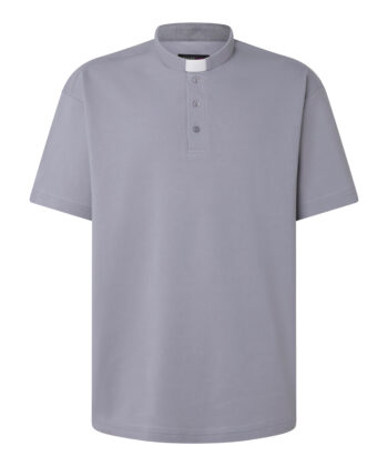 Polo Sacerdote Manga Corta gris