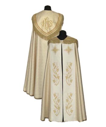 Capa pluvial dorada JHS cruz espigas