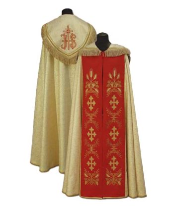 Capa pluvial dorada roja JHS cruz