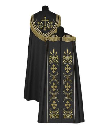 Capa pluvial negra cruces 