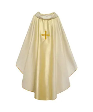 Casulla sacerdotal dorada cruz