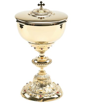 Copón barroca en fusión dorada con inserciones
