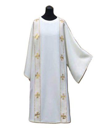 Dalmática blanca doble cruces