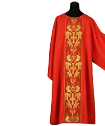 Dalmática roja cruces