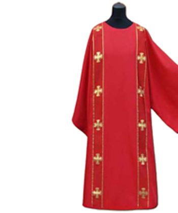Dalmática roja doble cruces