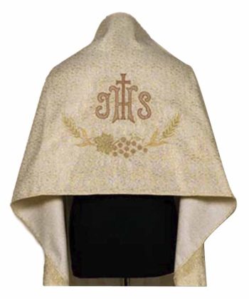 Paño de hombros dorado JHS espigas uvas