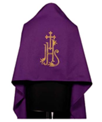 Paño de hombros morado JHS cruz
