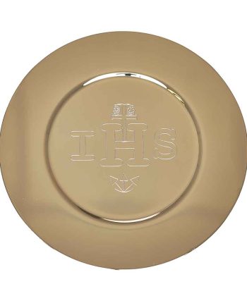 Patena Ø 15,5 cm. con decoración IHS