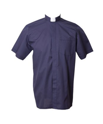 Camisa manga corta mezcla azul marino