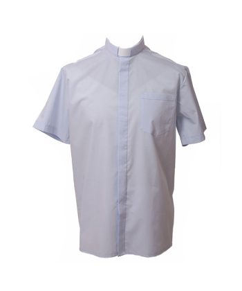 Camisa manga corta mezcla celeste