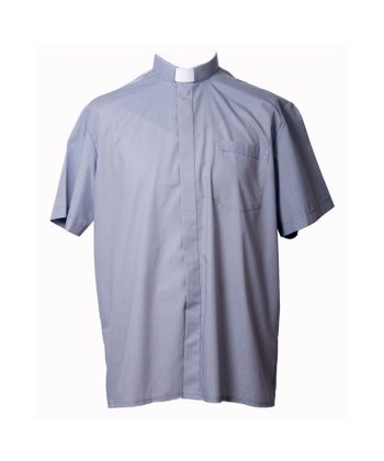 Camisa manga corta mezcla gris claro