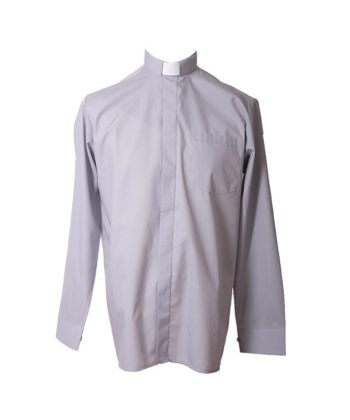 Camisa manga larga mezcla gris claro