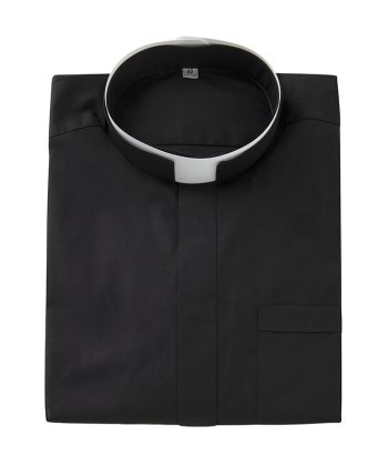 Camisa manga corta cuello romano