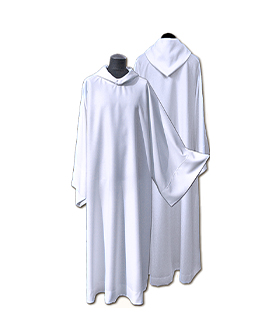 Alba sacerdote capucha blanco
