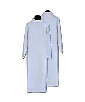 Alba sacerdote capucha recta