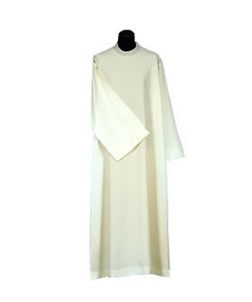 Alba sacerdote vainica faldón