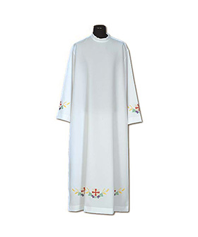 Alba sacerdote bordada cruz roja