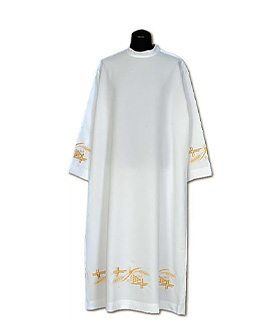 Alba sacerdote bordada cruz espiga