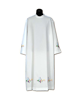 Alba sacerdote bordada uva cruz