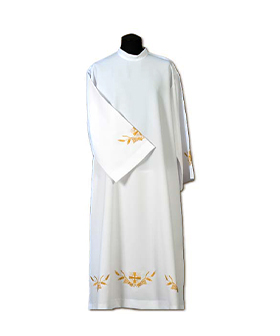 Alba sacerdote bordada cruz espiga