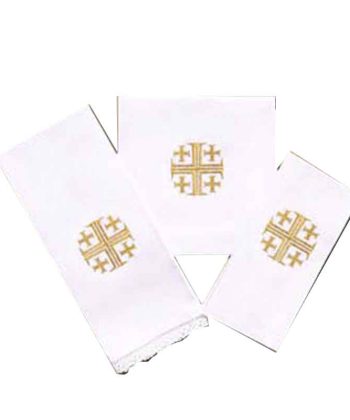 Corporal purificador manutergio cruz Jersusalén dorado