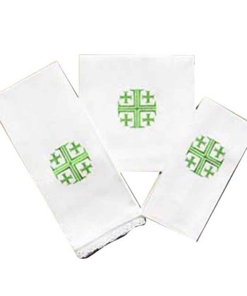 Corporal purificador manutergio cruz Jersusalén verde