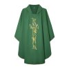 Casulla de sacerdote verde bordada en dorado