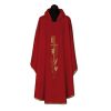 Casulla de sacerdote roja bordada en dorado