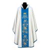 Casulla de sacerdote azul bordada