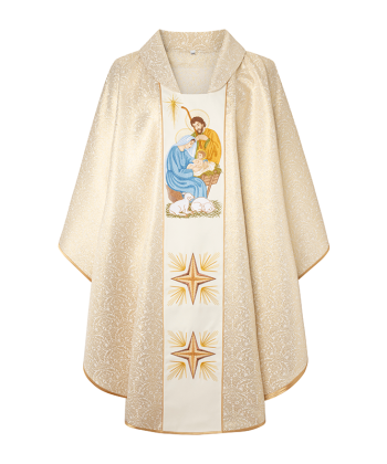 Casulla de sacerdote bordada Misterio Navidad