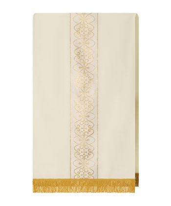 Cubre ambón blanco patrón dorado