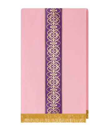 Cubre ambón rosa patrón morado y dorado