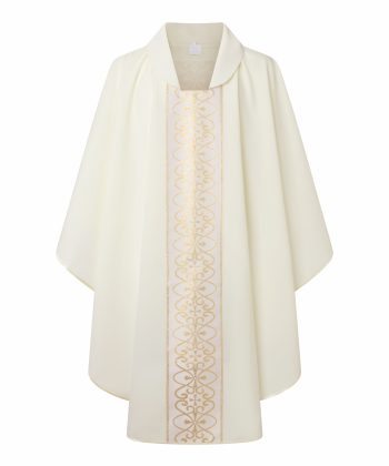 Casulla blanca dibujo cruces