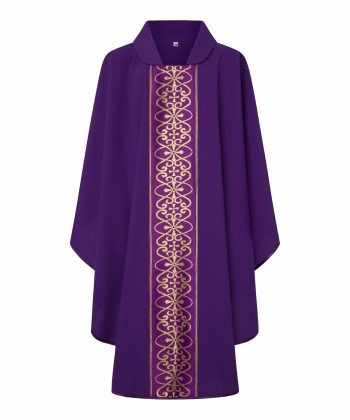 Casulla morada dibujo cruces