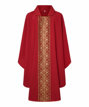 Casulla roja dibujo cruces