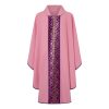 Casulla Rosa con patrón morado
