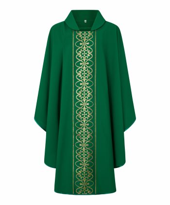 Casulla verde dibujo cruces