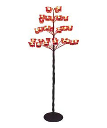 Lampadario para 36 lamparillas de metal, con recipiente de cristal